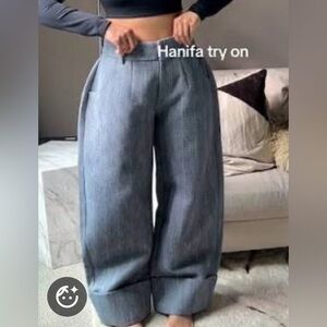 Hanifa Shay Wool Pants - Pigeon Herringbone Grey